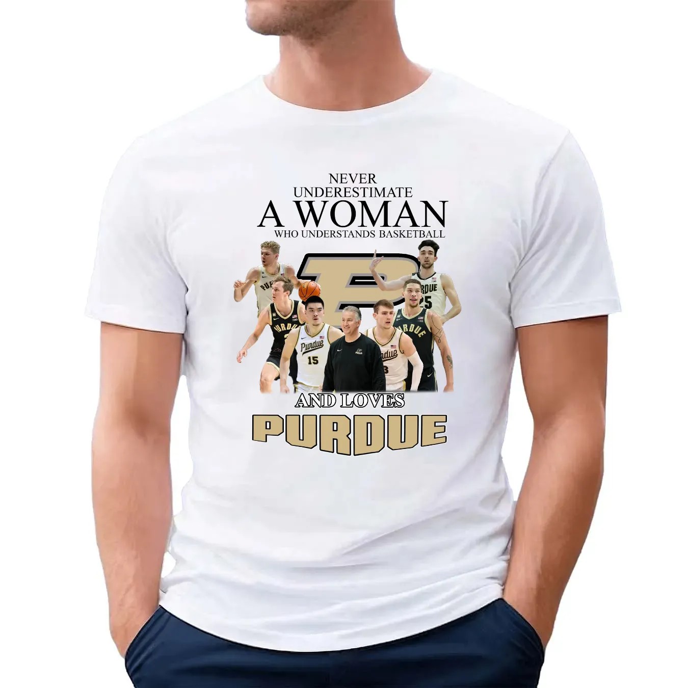 Never underestimate a woman who understands basketball and loves purdue T Shirt