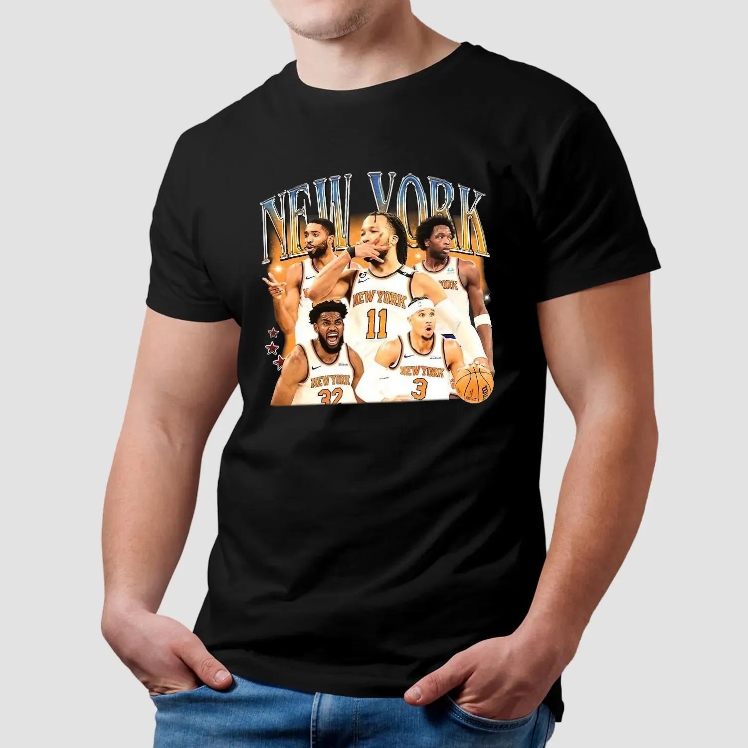 New York Knicks Basketball Team Graphic Vintage Bootleg T Shirt