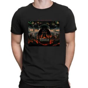 Star Wars 20th Anniversary Episode III Revenge Of The Sith T-Shirt, Darth Vader Mustafar Scene Tee, Retro Sci-Fi Movie Graphic Tee for Fans