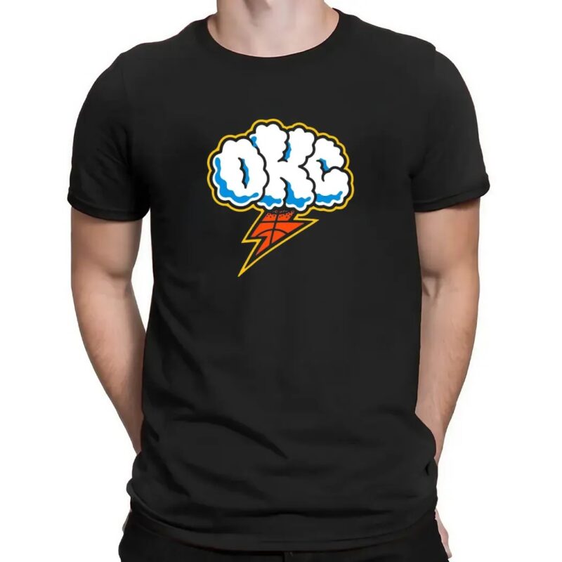 Okc Cloudy And Lightning Oklahoma City Thunder T Shirt