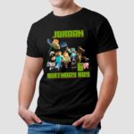 JORDAN Birthday Party Shirt, MineC Comfort Colors Shirt, Custom Family Birthday T-shirt, Gift for Kids, Mine Craft Family Matching Birthday Tees