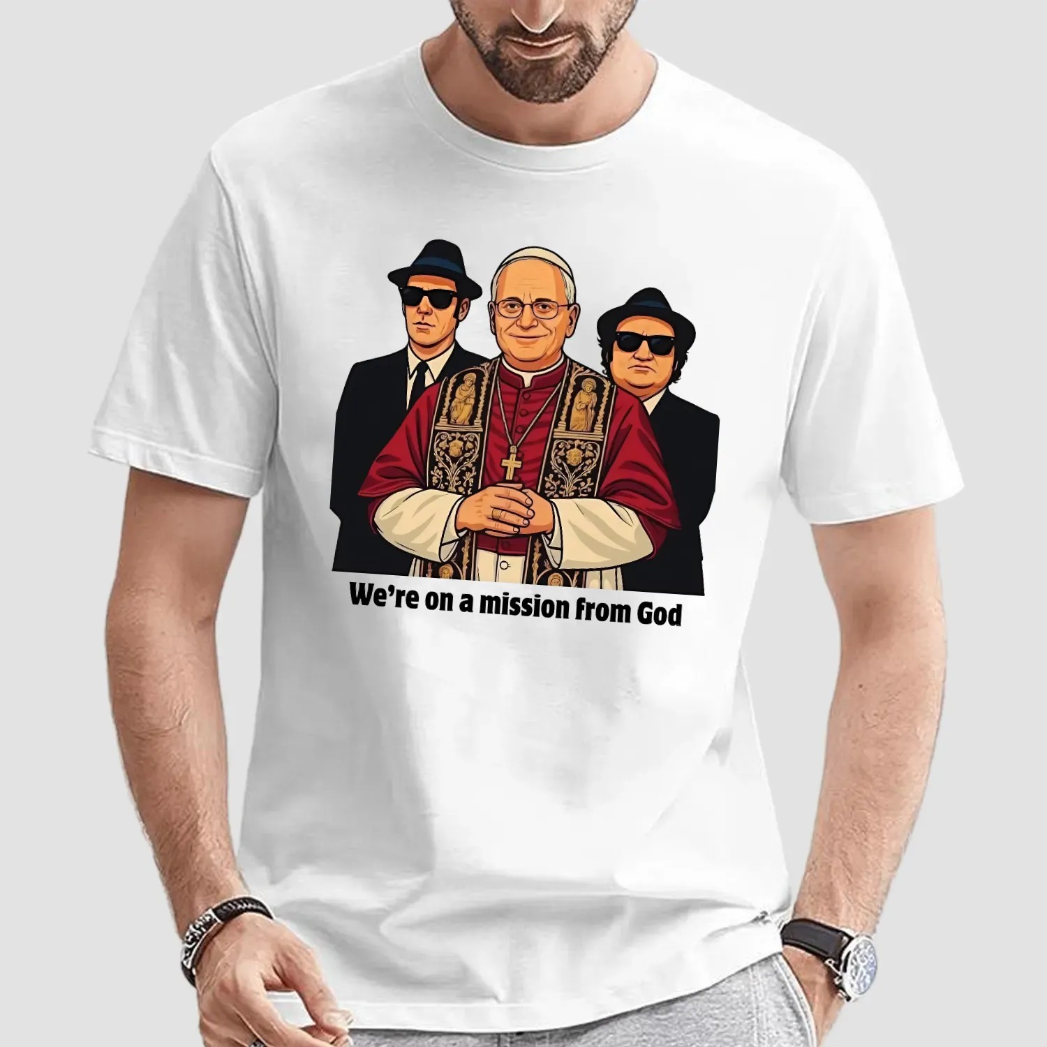 Pope Leo Xiv We're On A Mission From God T Shirt