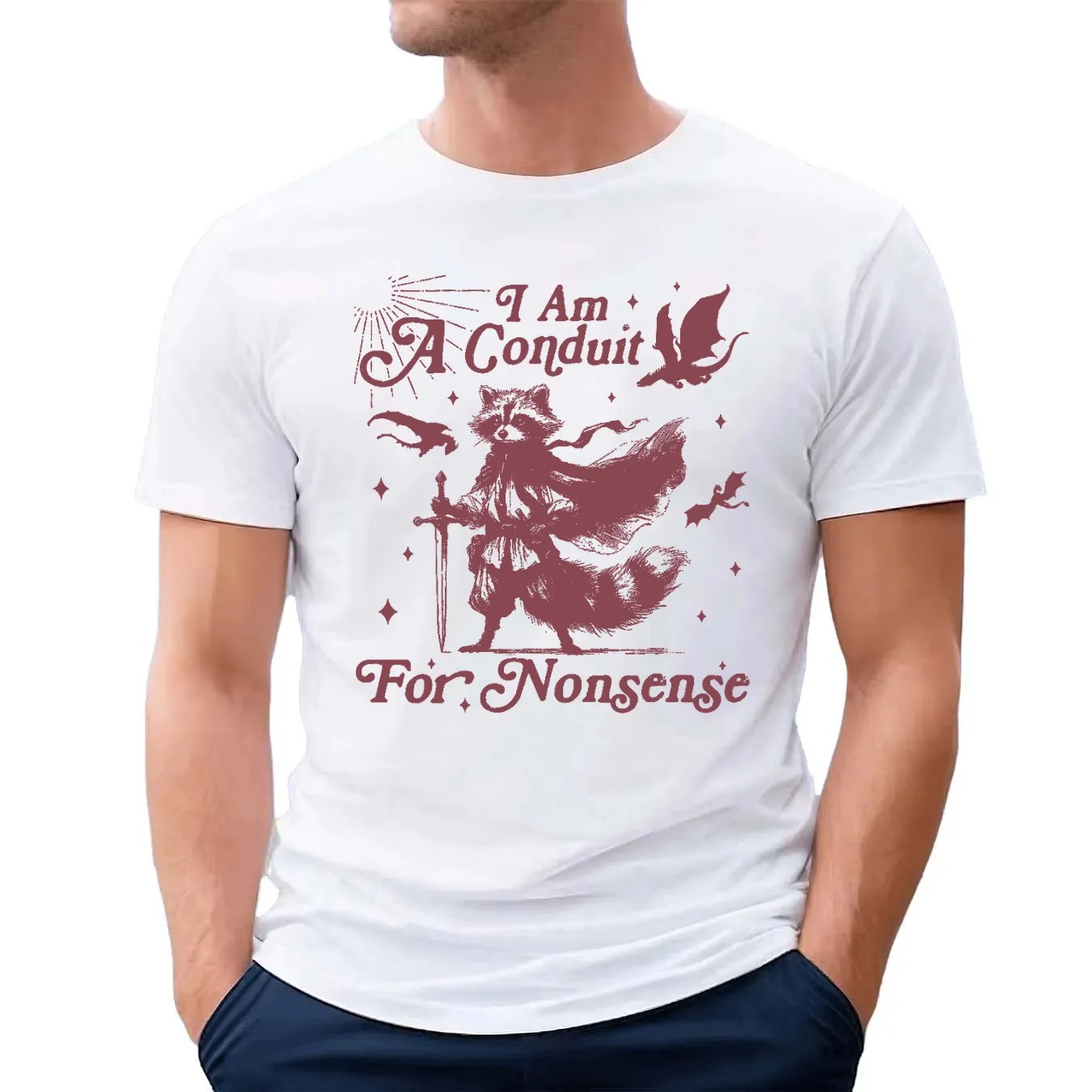 Raccoon I Am A Conduit For Nonsense Meme T Shirt