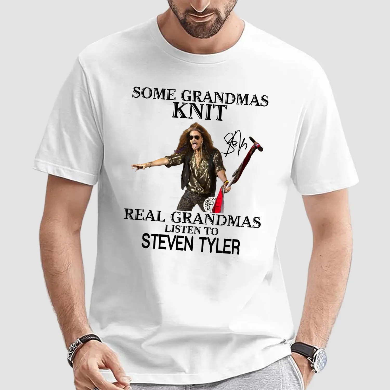 Some Grandmas Knit Real Grandmas Listen To Steven Tyler T Shirt