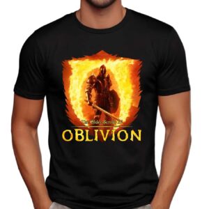 Vintage Gold Oblivion T-Shirt, The Elder Scrolls Inspired Shirt, Retro Gamer Tee for Him, RPG Video Game Merch, Gift for Fantasy Game Fans