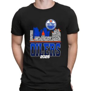 Edmonton Oilers Skyline Players Name 2025 Western Conference Finals T Shirt