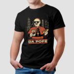 Funny Da Pope Shirt, Funny Chicago Catholic T-Shirt, Leo XIV Hot Dog Beer Parody Tee, American Pope Graphic Tee, Satirical Church Gift-black