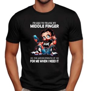 Betty Boop I would Like To Thank My Middle Finger Shirt