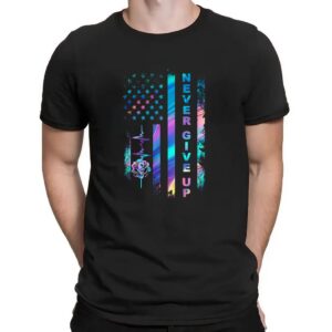 Roses Never Give Up American Flag Neon Shirts