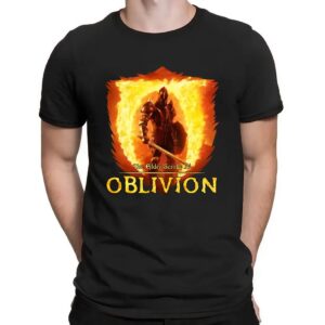 Vintage Gold Oblivion T-Shirt, The Elder Scrolls Inspired Shirt, Retro Gamer Tee for Him, RPG Video Game Merch, Gift for Fantasy Game Fans