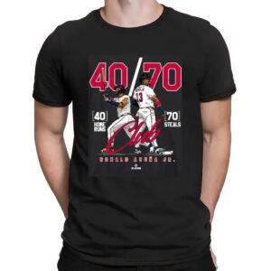 Ronald Acuña Jr. 40 70 AC DC Parody Logo T Shirt