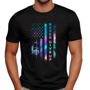 Roses Never Give Up American Flag Neon Shirts