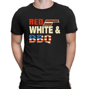 Red Dave Poe's BBQ White & BBQ American Flag Vintage shirt