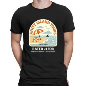 JAWS Amity Island Tours rated 1 for unforgettable memories t shirt