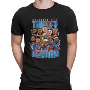 Oklahoma City Thunder Team 2024-25 NBA Champions Caricature T Shirt