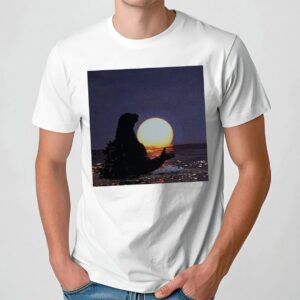 Kaiju Godzilla Sunset Ocean Silhouette T Shirt
