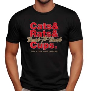 Florida Panthers Hockey Cats and Rats Back To Back Cups 2024 25 World Champions T Shirt