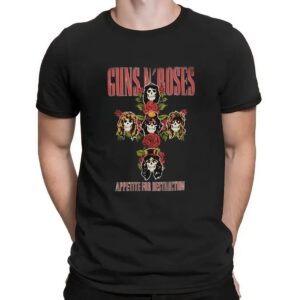Guns N' Roses Appetite For Destruction Floral Cross T Shirt