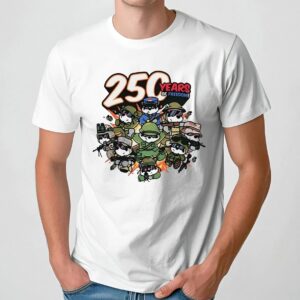 250 Years of Freedom Cute Patriotic Military Graphic T Shirt