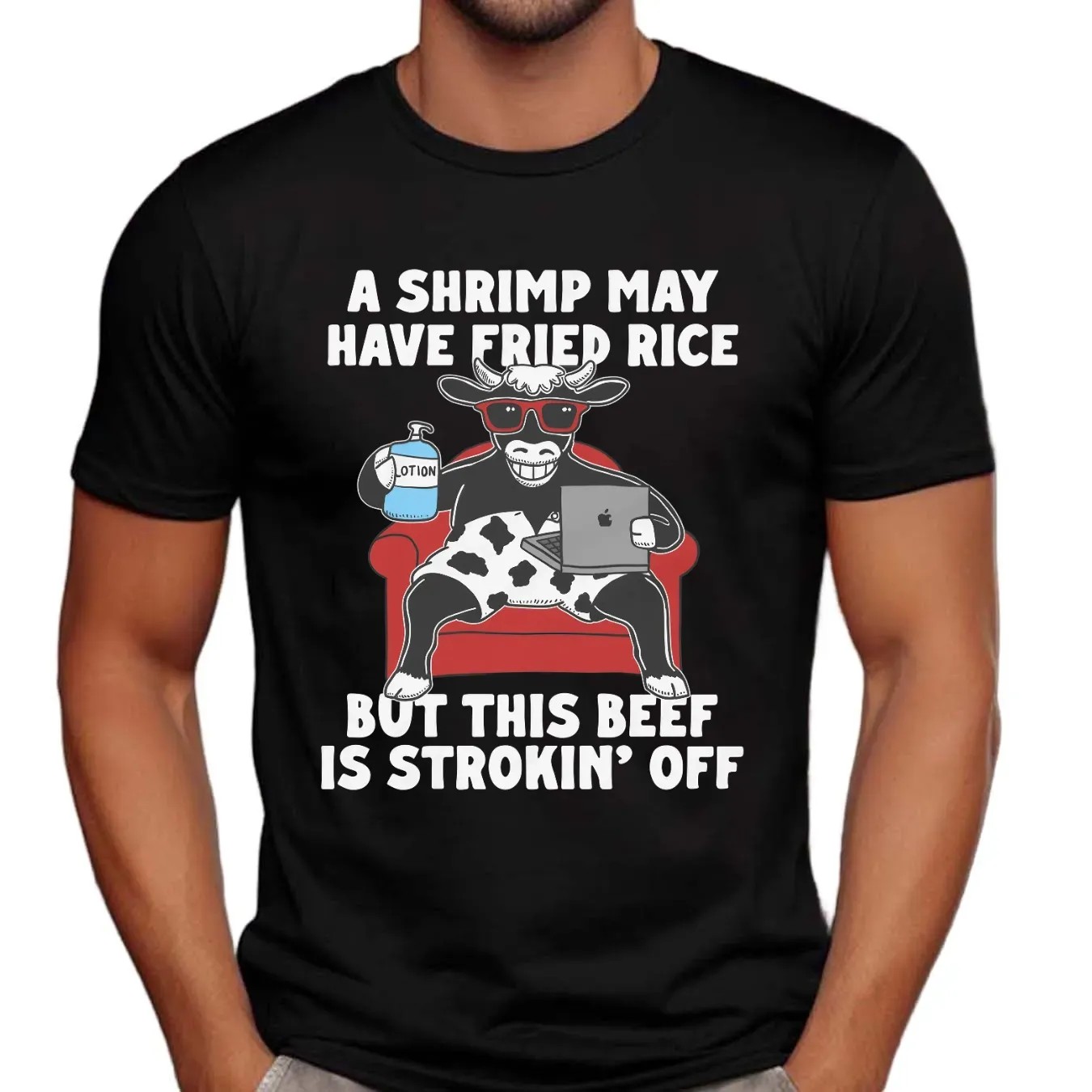 A Shrimp May Have Fried Rice But This Beef Is Strokin' Off Couch T Shirt