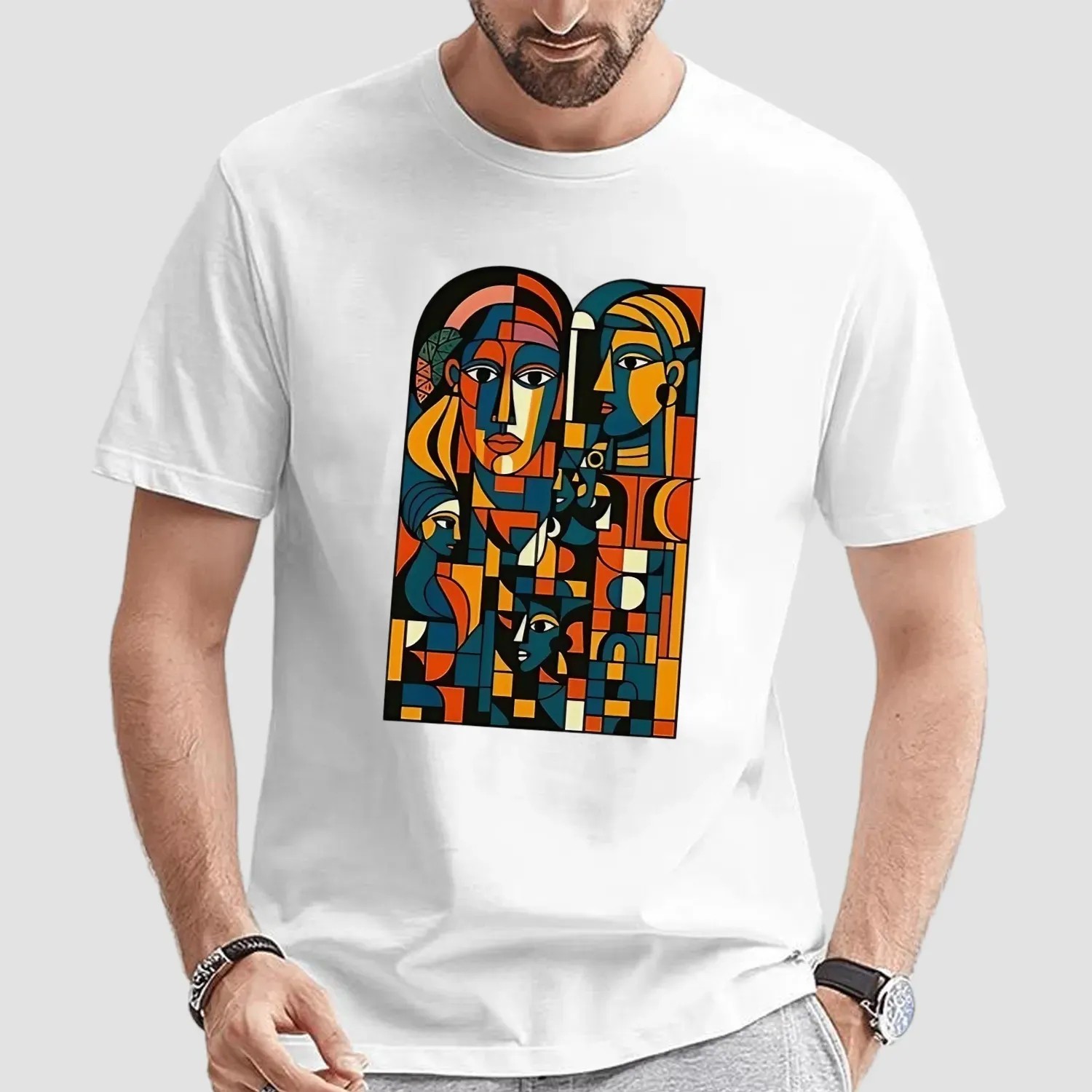 Abstract faces montage t shirt