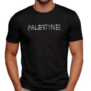 Cansin Kokturk wearing Palestine tape t shirt