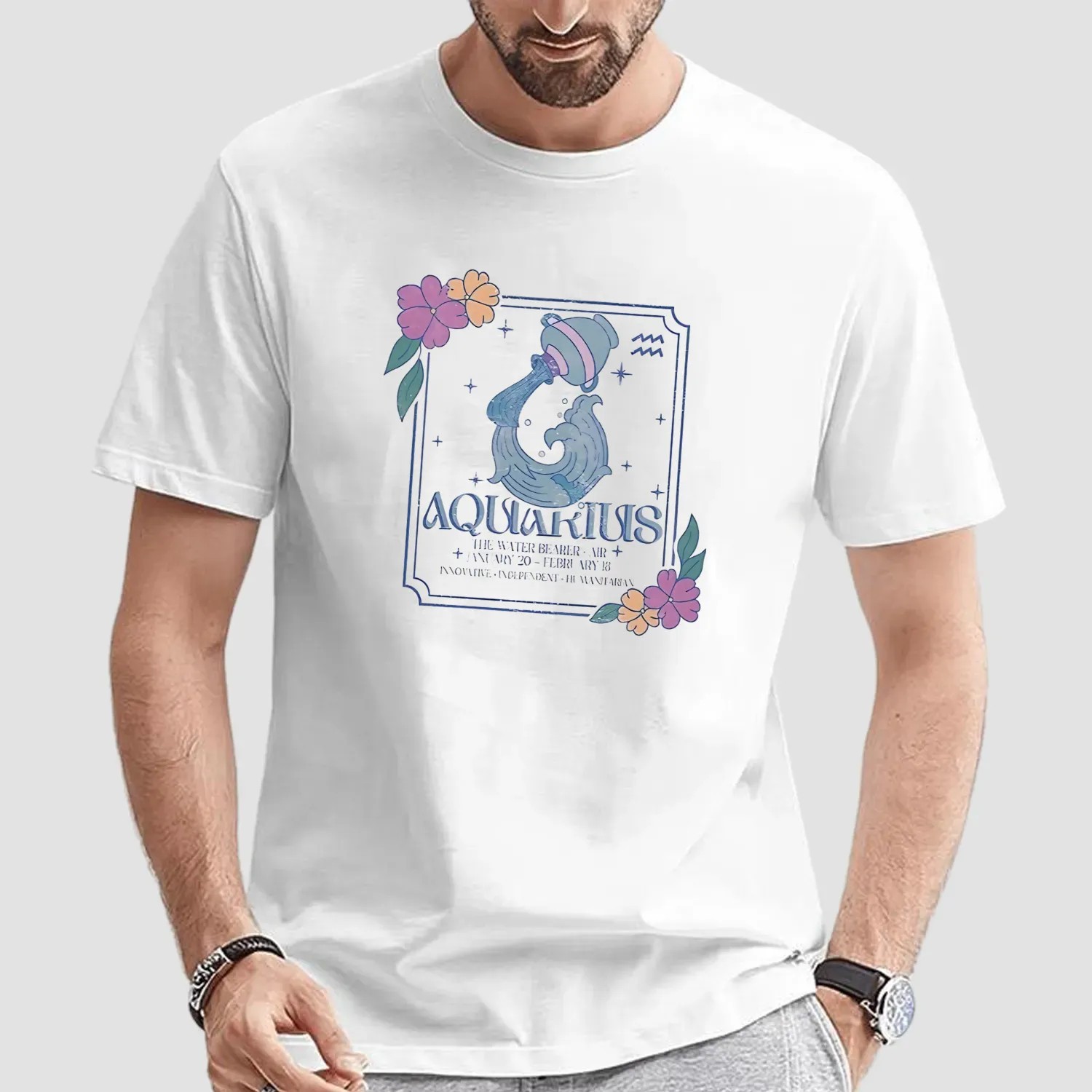 Aquarius The Water Bearer Tarot Card Vintage T Shirt