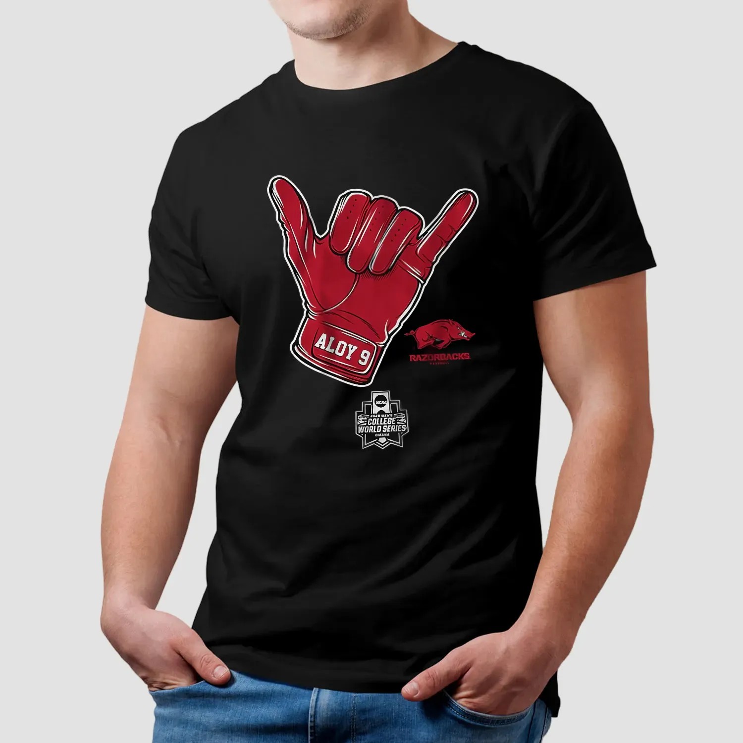 Arkansas Razorbacks Baseball Wehiwa Aloy CWS Shaka T Shirt