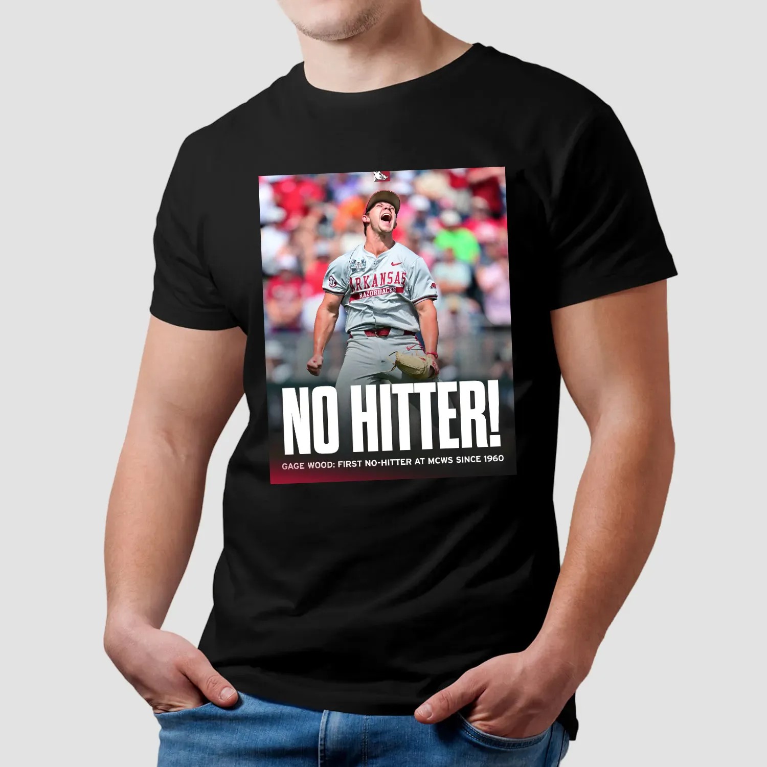 Arkansas Razorbacks Gage Wood First No Hitter At MCWS Since 1960 T Shirt