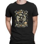 Cat drink up a witches t shirt