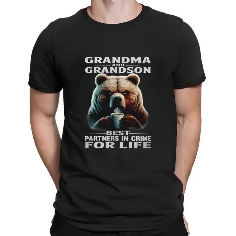 Bear grandma and grandson best partners in crime for life t shirt