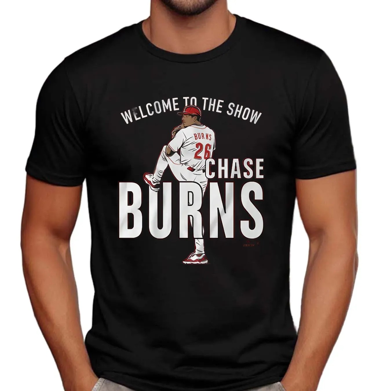 Chase Burns Cincinnati Reds Baseball Welcome to the Show T Shirt