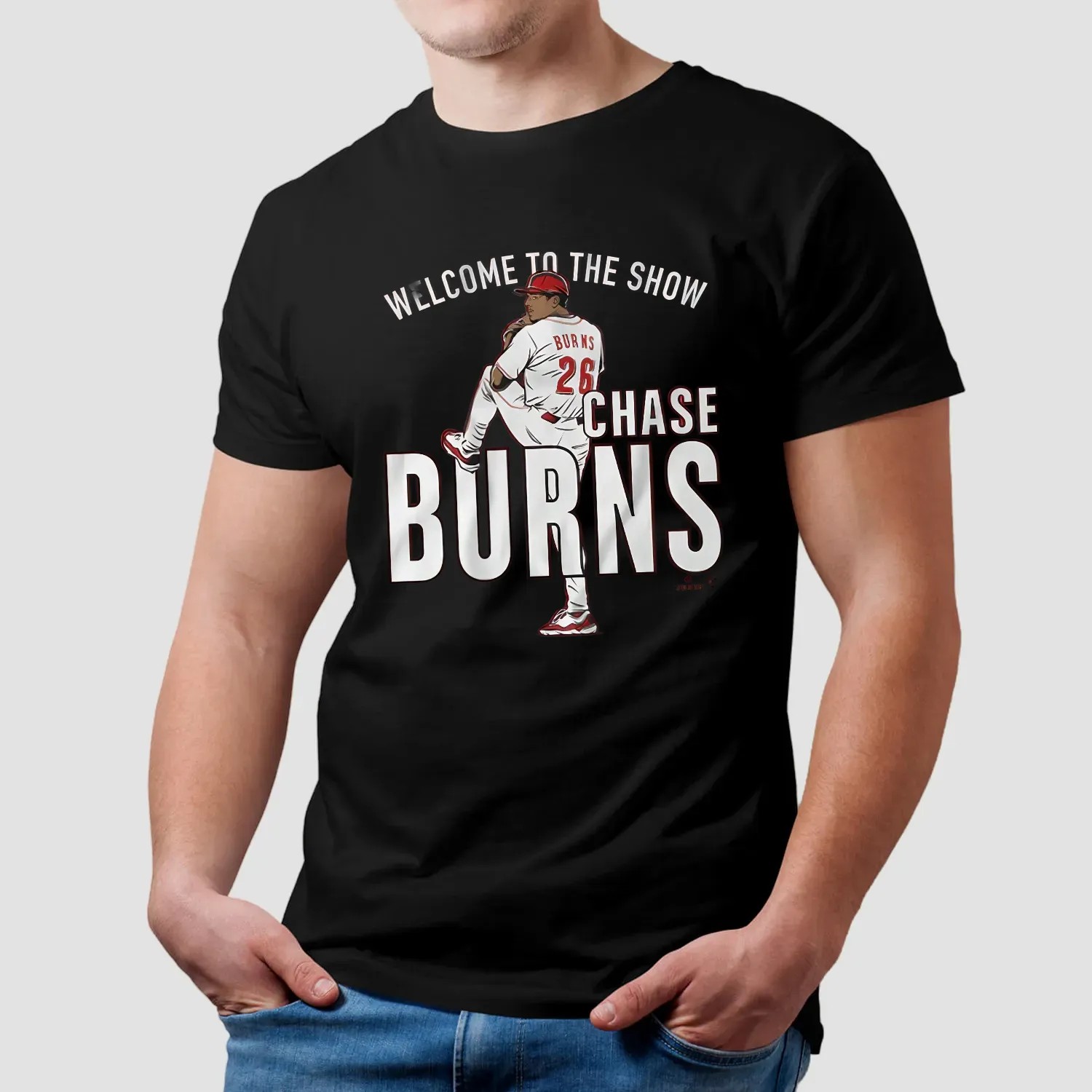 Chase Burns Cincinnati Reds Baseball Welcome to the Show T Shirt