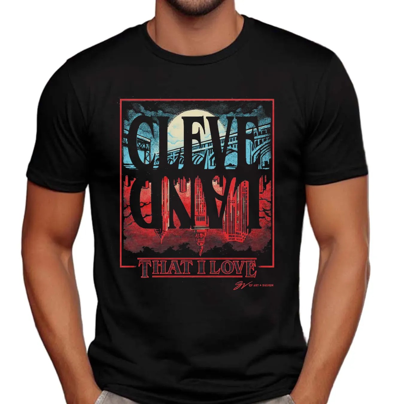 Cleveland Upside Down That I Love Horror Style T Shirt