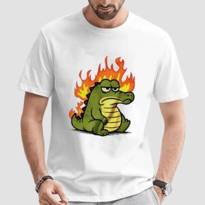 Crocodile on fire t shirt