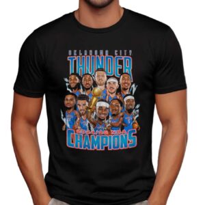 Oklahoma City Thunder Team 2024-25 NBA Champions Caricature T Shirt