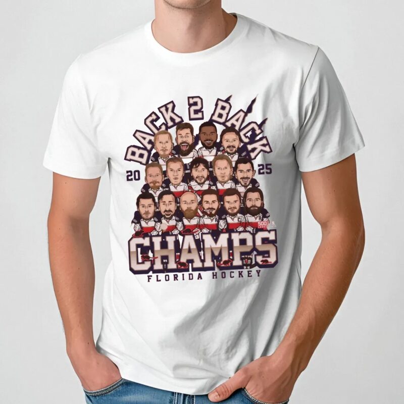 Florida Panthers Hockey Back 2 Back Champs 2025 Graphic T Shirt
