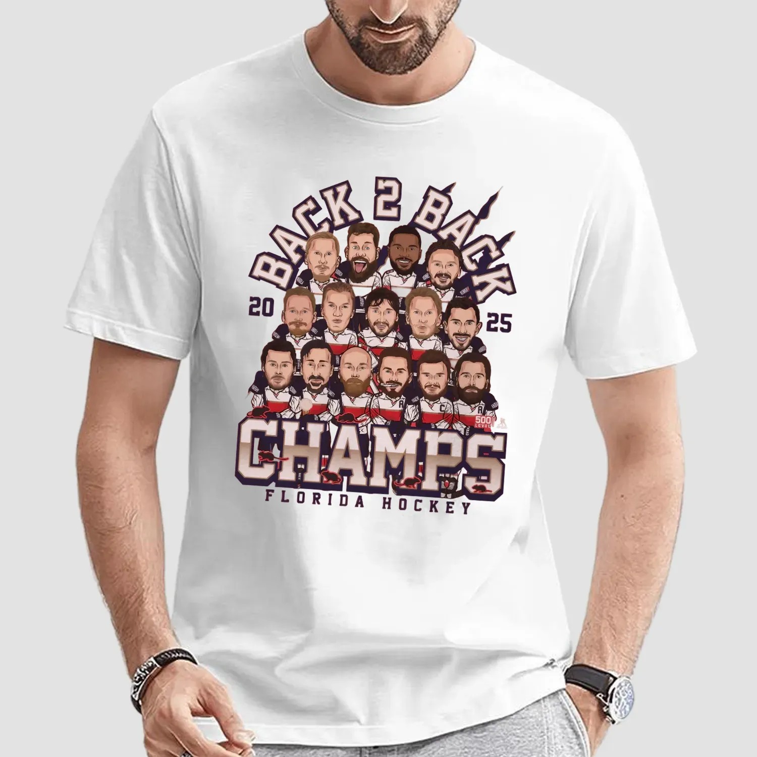 Florida Panthers Hockey Back 2 Back Champs 2025 Graphic T Shirt