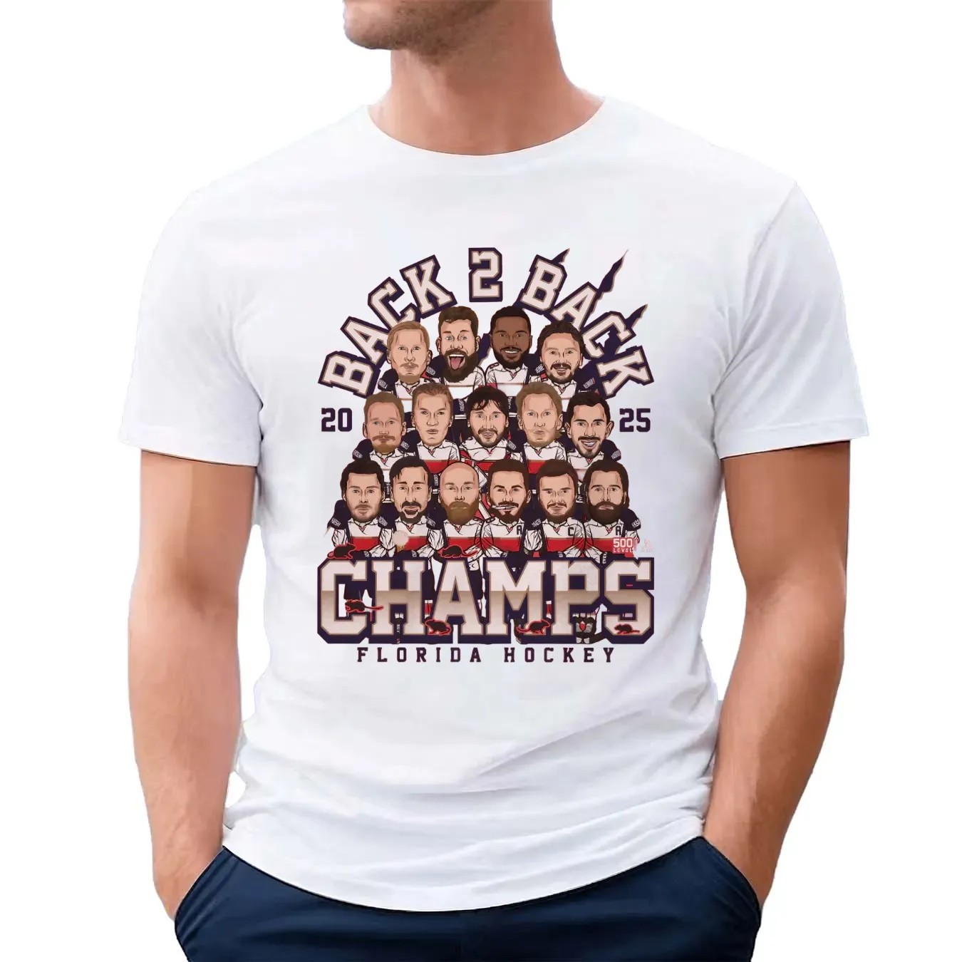 Florida Panthers Hockey Back 2 Back Champs 2025 Graphic T Shirt