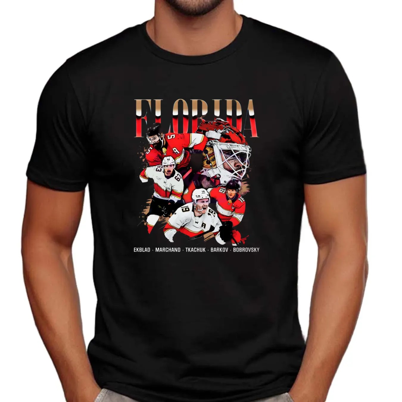Florida Panthers Hockey Ekblad Marchand Tkachuk Barkov Bobrovsky Vintage T Shirt