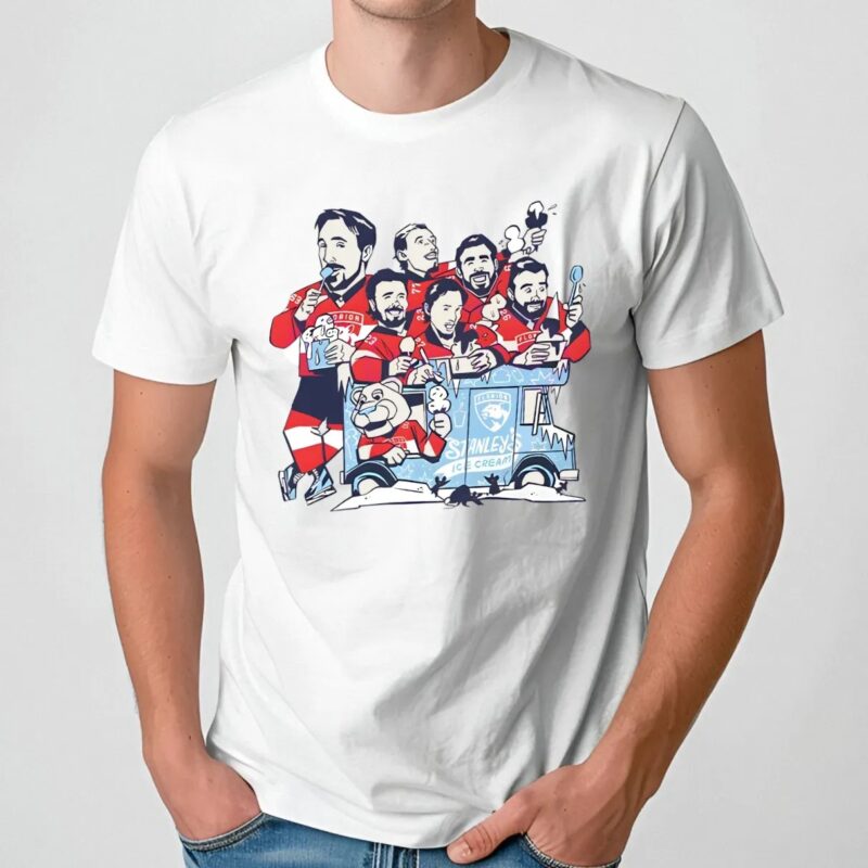 Florida Panthers Hockey Team Youth Ice Cream Scoops Cartoon T Shirt
