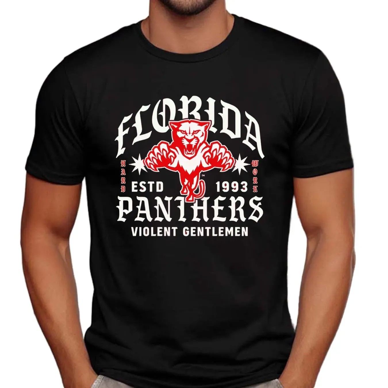 Florida Panthers Hockey Violent Gentlemen Estd 1993 Work Hard T Shirt