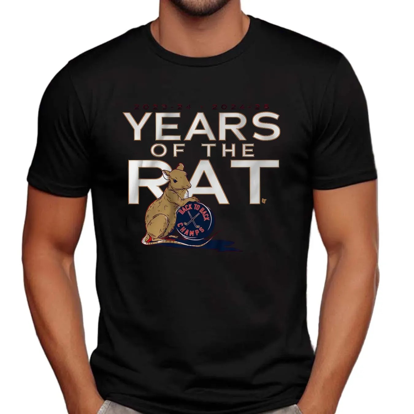 Florida Panthers Hockey Years of the Rat Back To Back Champs T Shirt