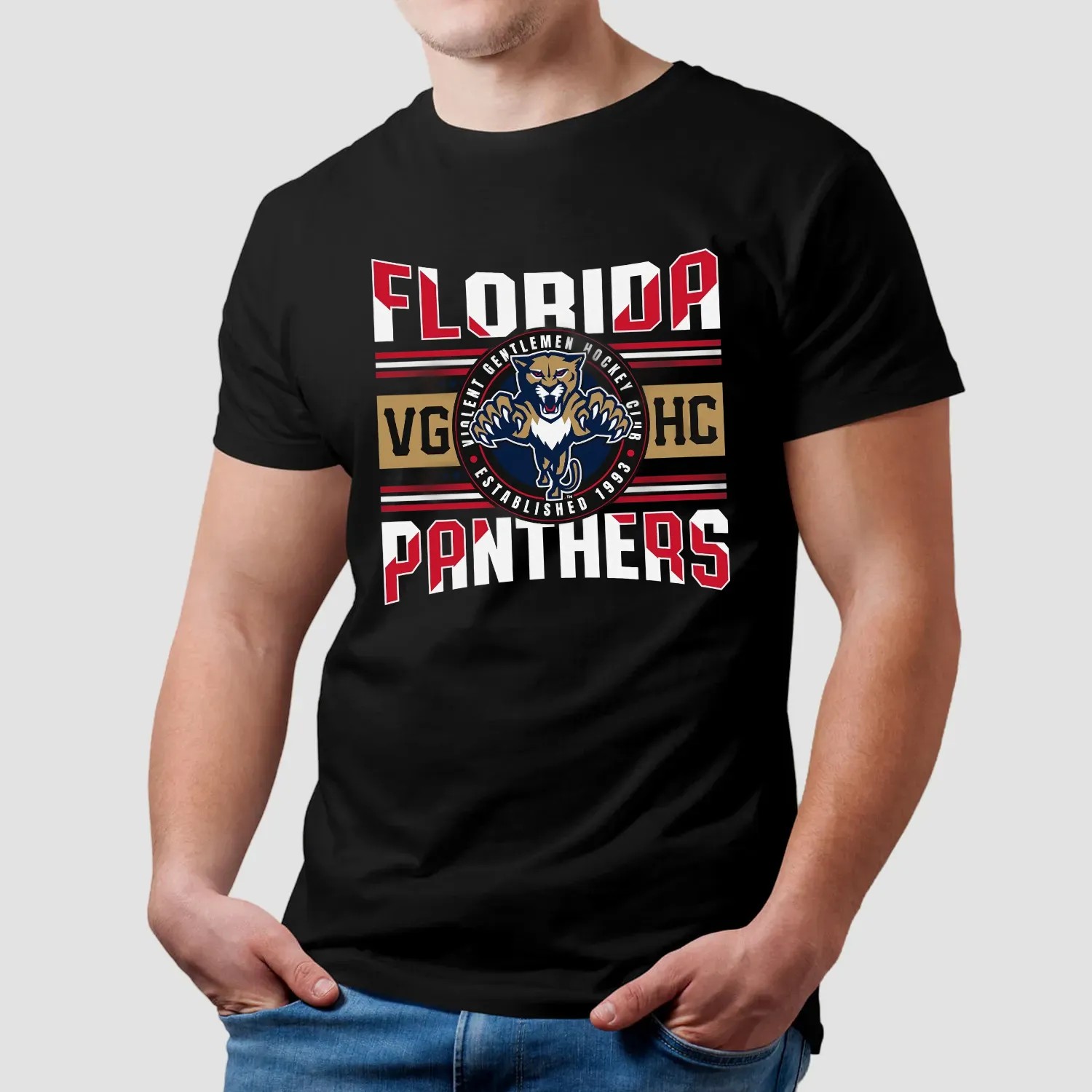 Florida Panthers Violent Gentlemen Hockey Club Estd 1993 Flag T Shirt