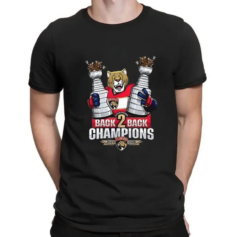 Florida Panthers back to back champions mascot 2024 2025 t shirt