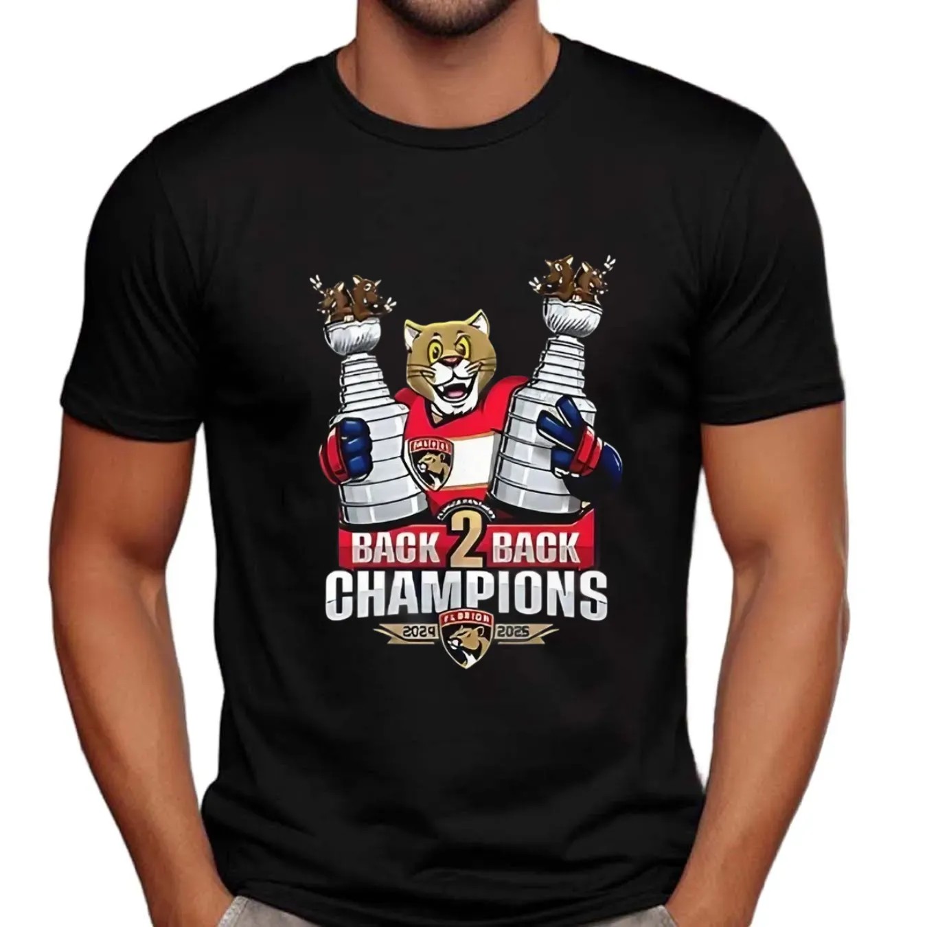 Florida Panthers back to back champions mascot 2024 2025 t shirt