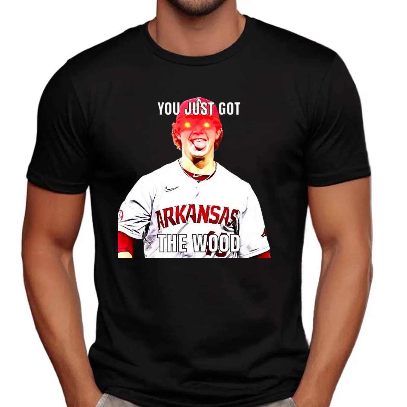 Gage Wood Arkansas Razorbacks You Just Got The Wood Meme T Shirt