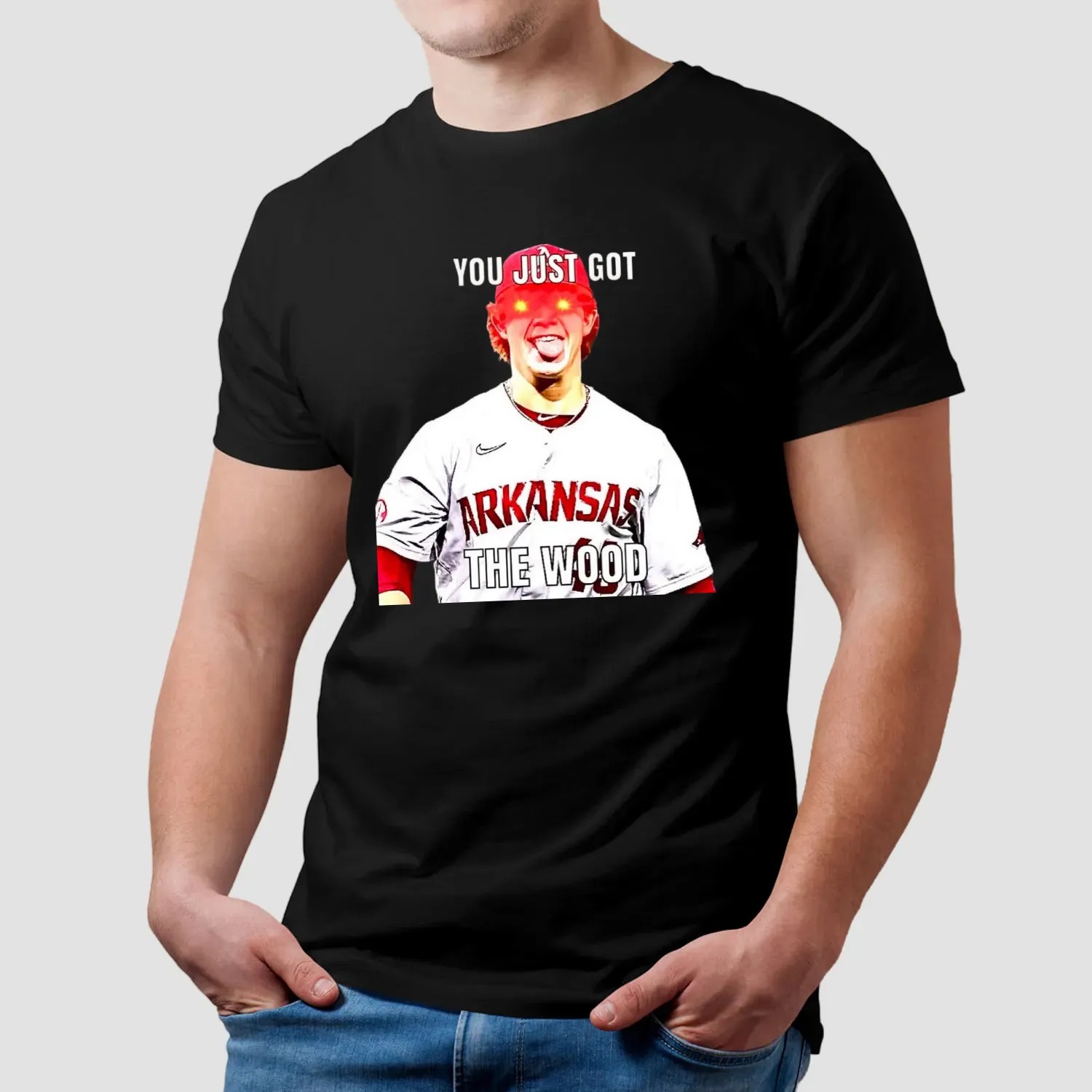 Gage Wood Arkansas Razorbacks You Just Got The Wood Meme T Shirt