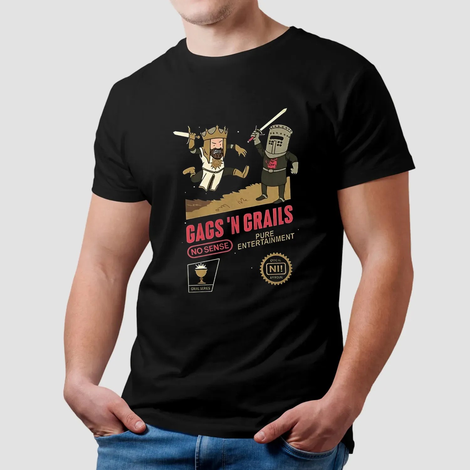 Gags 'n Grails King Arthur And Black Knight Monty Python And The Holy Grail T Shirt