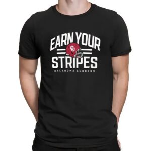 Oklahoma Sooners Earn Your Stripes Helmet T Shirt